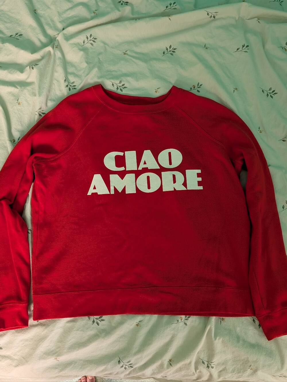 Sezane Cheerful Red Printed Sweatshirt (XS)
